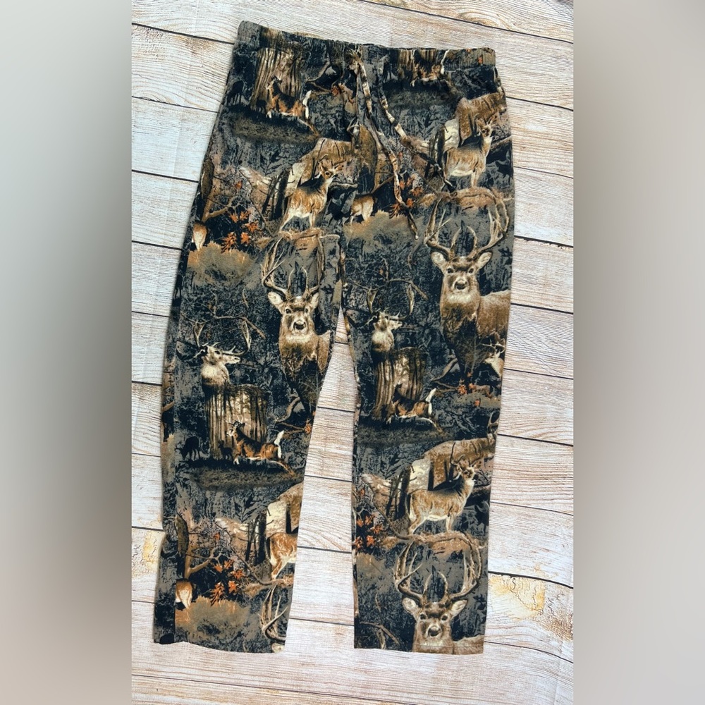 Mens North 15 Whitetail Deer Buck AOP Pajama Lounge Pants Size XL